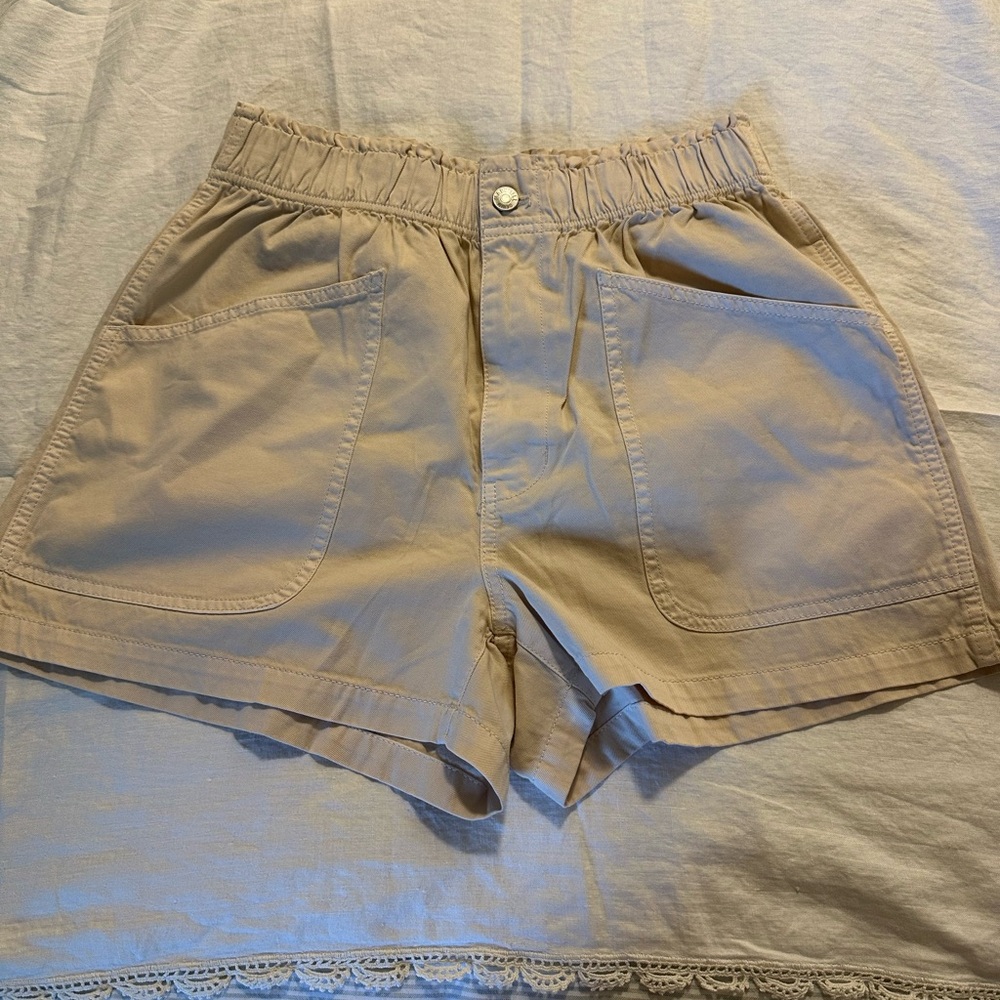 NWT Madewell khaki twill paper bag shorts